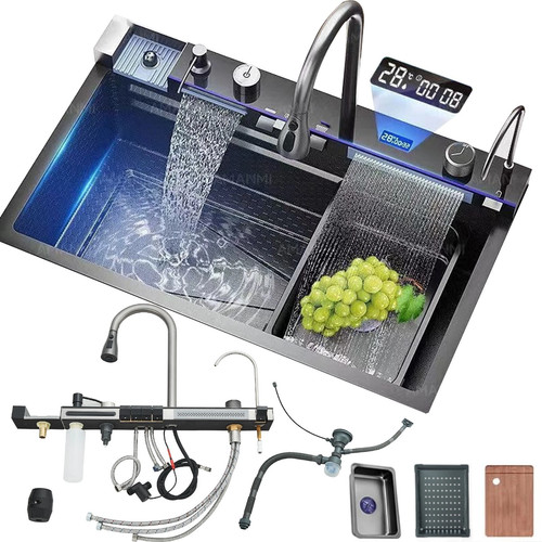 Led inset kitchen sink set - led,